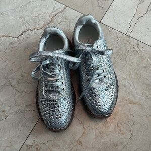 La Sheelah Diamond Sparkle Jelly Platform Sneakers
